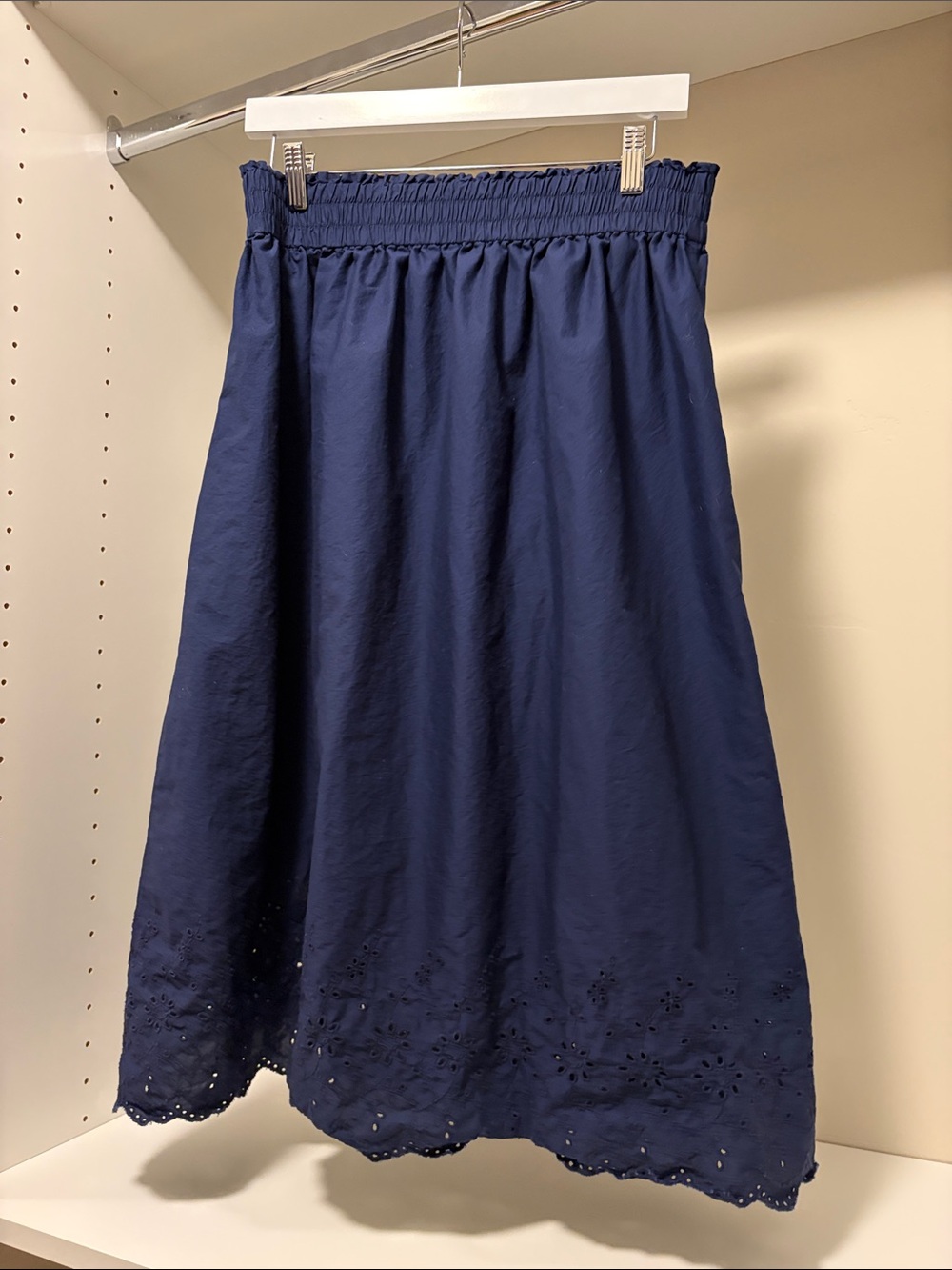Uniqlo Navy Eyelet Hem Skirt